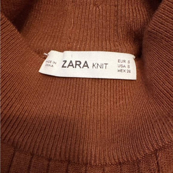 Zara Brown Knit Button-Back Top - Picture 6 of 7